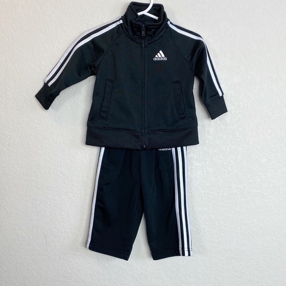 Adidas Black White Track Suit Outfit 6 Month - Picture 1 of 3